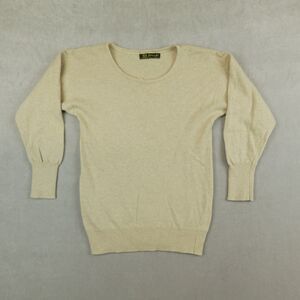 VTG Pringle of Scotland 100% Pure Cashmere Sweater Tan Size XS 1970s